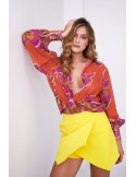 Elegant wrap skirt and shorts, yellow 16228 - Online store - Boutique